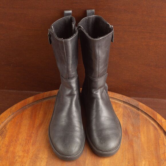 ECCO Bella Leather Double Zip Comfort Lightweight Boots Womens EU SZ 38 US 7 BLK - Picture 2 of 10